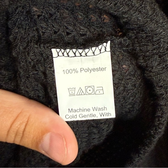 SHEIN Knit Sweaters lot of 2 green and black cropped drawstrin adjustable fronts - Picture 6 of 10